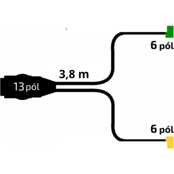 Auto elektroinstalace Kabeláž 3,8m/13-pól. zástrčka, baj6