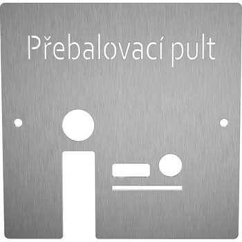 Domovní cedule Nerezový piktogram PŘEBALOVACÍ PULT 1a Rozměr: 10 x 10 cm