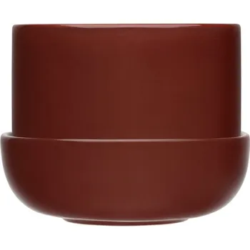 Květináč Iittala Květináč Nappula S, s podmiskou / hnědý