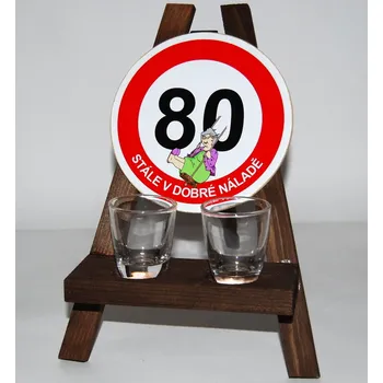 Žertovný předmět Stojan s panáky k výročí narození věk80 - žena