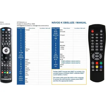 Dálkový ovladač General ORAVA DVB-11C, DVB-12C - dálkový ovladač