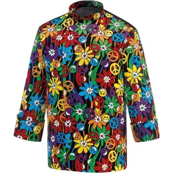 Gastro oděv EGOchef Kuchařský rondon Peace and Love 100% bavlna - dlouhý rukáv S E-2029147AS