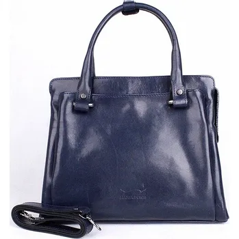 Kabelka Středně velká luxusní dámská tmavěmodrá kabelka do ruky Marta Ponti 6056