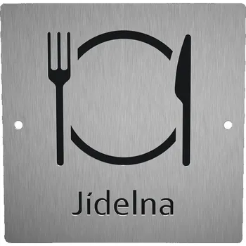 Domovní cedule Nerezový piktogram JÍDELNA 2b Rozměr: 12 x 12 cm