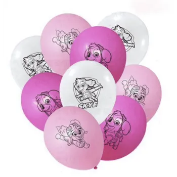 Balónek BB-Shop Tlapková patrola Sky sada balónků narozeniny růžová/bílá 9 ks