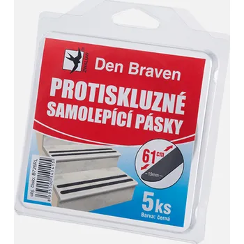 Lepicí páska Den Braven Protiskluzná samolepicí páska, 19 mm x 61 cm, 5 ks v blistru, černá