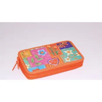 Penál 2 patra ORANŽOVÝ naplněný