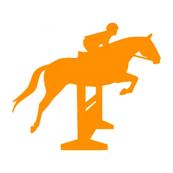 Samolepící dekorace SAMOLEPKA Kůň 090 pravá skok přes překážku (06 - oranžová) NA AUTO, NÁLEPKA, FÓLIE, POLEP, TUNING, VLASTNÍ TEXT, TISK, AUTOSAMOLEPKY.cz, POLEPY, OBRÁZEK, LOGO, SAMOLEPKY