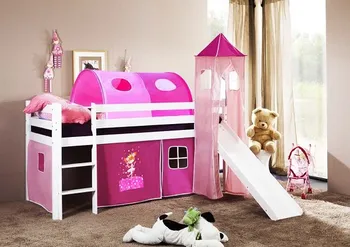 Dětská postel Dětská vyvýšená postel se skluzavkou 200 x 90 cm