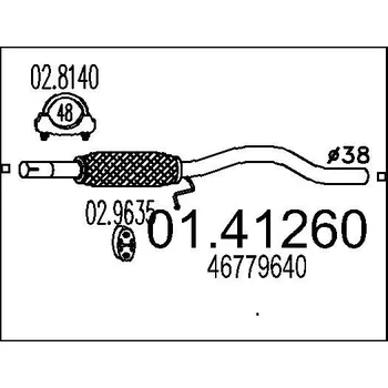 Výfuková trubka Výfuková trubka MTS 01.41260