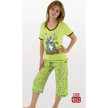 Dámské noční prádlo Pyžamo dámské Valentina´s secret, model 9232 Medvěd s notami - S-modrá