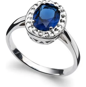 Šperk Prsten s krystaly Swarovski Oliver Weber Pure Sapphire 63211 58 mm