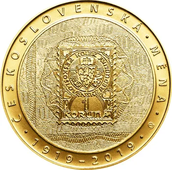 Česká mincovna Zlatá mince 10000 Kč zavedení československé měny 2019 Standard 31,1 g