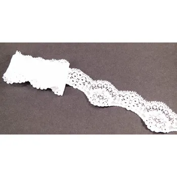 Elastická krajka - bílá - šířka 4 cm