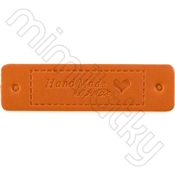 Nášivka handmade srdíčko koženka hnědá