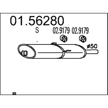 Tlumič výfuku Střední tlumič výfuku MTS 01.56280