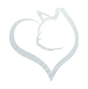 Samolepící dekorace SAMOLEPKA Kočka 027 levá v srdíčku (51 - 3D karbon bílý) NA AUTO, NÁLEPKA, FÓLIE, POLEP, TUNING, VLASTNÍ TEXT, TISK, AUTOSAMOLEPKY.cz, POLEPY, OBRÁZEK, LOGO, SAMOLEPKY