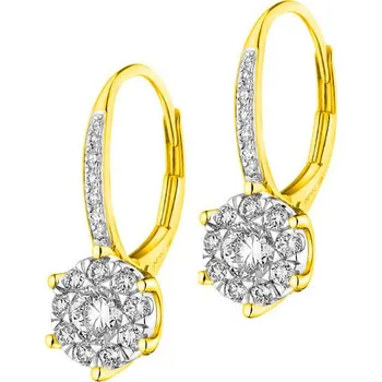 Náušnice Náušnice ze žlutého a bílého zlata s brilianty - 0,83 ct - ryzost 585 - 109.899