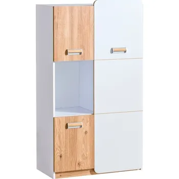 Šatní skříň DOLMAR Skříňka - LORENTO L5, matná bílá/dub nash