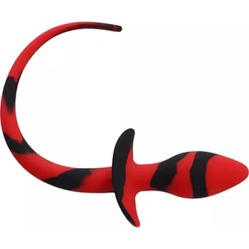 Anální kolík Kiotos Anal Plug Dog Tail Black/Red