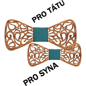 Motýlek SET pro Tátu a Syna Dřevěný motýlek smaragd Tmavě zelená