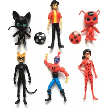 Figurka Sada figurek Kouzelná Beruška a Černý kocour 6 ks 11 cm