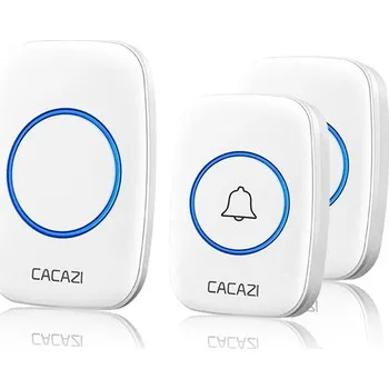 Domovní zvonek CACAZI A10 bezdrátový 1x přijímač + 2x tlačítko - bílý