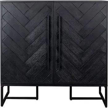 Komoda Černá dřevěná vinotéka DUTCHBONE Class 100 x 50 cm