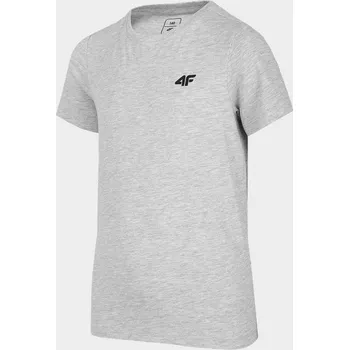 4F HJL22-JTSM001 GREY MELANGE Dětské tričko EU 128