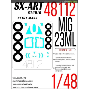 Plastikový model SX-ART 1/48 Paint mask MiG-23ML (TRUMP)