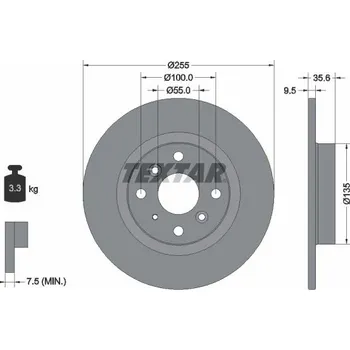 Brzdový kotouč Brzdový kotouč TEXTAR 92338203