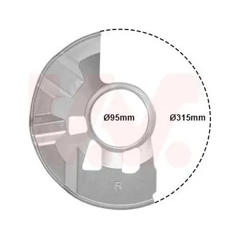 Brzdový kotouč Ochranný plech proti rozstřikování, brzdový kotouč VAN WEZEL 2754372