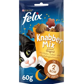 Pamlsek pro kočku FELIX KnabberMix Original s příchutí kuřete, jater a krocana 4 × 60 g
