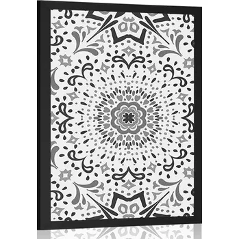 Plakát Dovido Plakát jedinečný etnický vzor v černobílém provedení