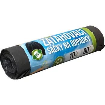 Pytle na odpadky Pytel/sáček do koše LDPE 60x72cm(60litrů), zatahovací, černý, 25MY/10ks