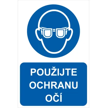 POUŽIJTE OCHRANU OČÍ ISO 7010 samolepící vinylová fólie A4 (297 x 210 mm)