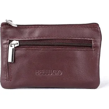 Kabelka Středně velká kožená hladká klíčenka Bellugio no. 11 tmavěčervená