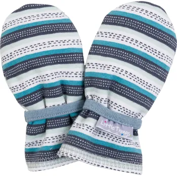 Rukavice modré bavlněné rukavičky se vzorem