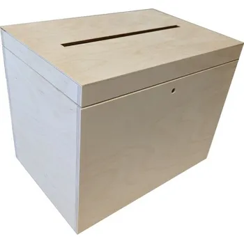 Úložný box Dřevěný box na svatební dary a přání, velký, 30 x 24 x 20 cm