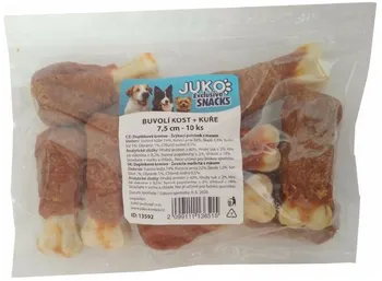 Pamlsek pro psa JUKO petfood Buvolí kost s kuřecím masem 7,5 cm 10 ks