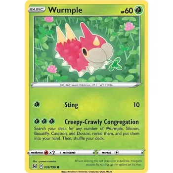 Sběratelská karetní hra Wurmple 006/196 - Lost Origin Typ karty: Non-Holo
