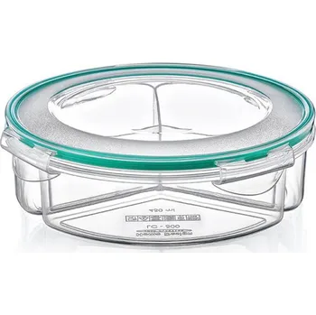 Dóza na potraviny box 1,35l FRESH dělený(3x0,45l),klick d21x6cm,transp.plast