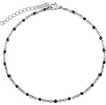 Dámský řetízek na nohu z chirurgické oceli - černý KMM1747