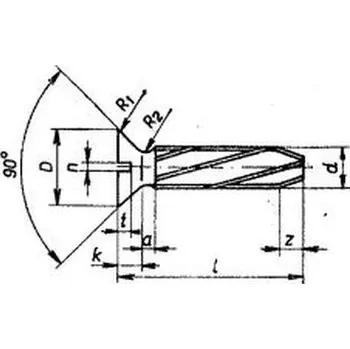 Vrut Šroub závitořezný se zápustnou hlavou a drážkou ČSN 021228 5x14 ČSN 021228