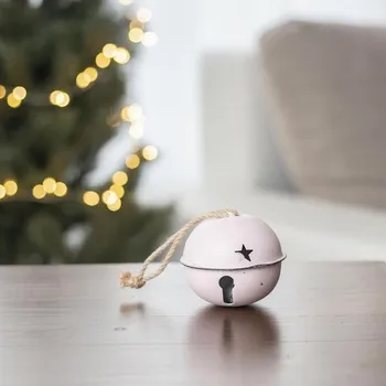 Vánoce Rolnička kovová růžová 8 cm