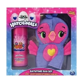 Koupelová pěna Hatchimals pěna do koupele pro děti 250 ml + žínka, kosmetická sada