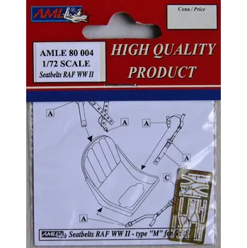 Plastikový model AML 1/72 Seatbelts RAF WWII type M for Spitfire