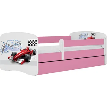 Dětská postel Dětská postel Babydreams formule jedna růžová, varianta 70x140, bez šuplíků, bez matrace