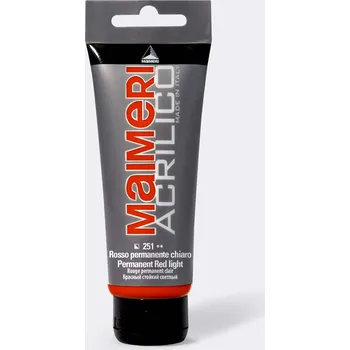Vodová barva Akrylová barva Maimeri Acrilico 75 ml - červená permanentní světlá 251