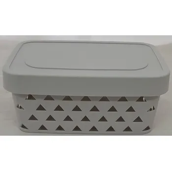 Úložný box Košík s uchy a víkem 32x22x13 cm plast